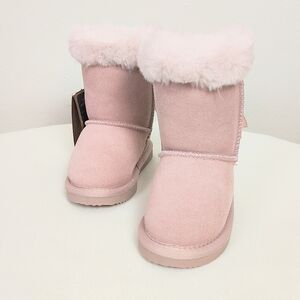 Lamo Audrey Snow Boots Baby Toddler Girl's 7 Suede Leather Winter Booties Pink